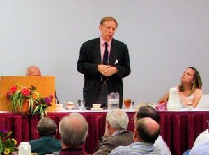  Richard Bushman addressing the John Whitmer Historical Association in 2011, photo by John Hamer